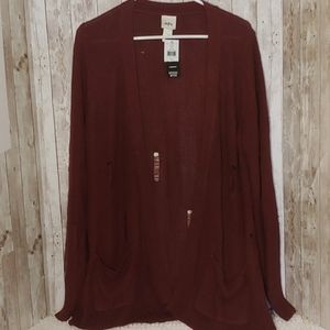 NWT Burgundy Cardigan Sweater